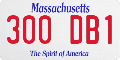 MA license plate 300DB1