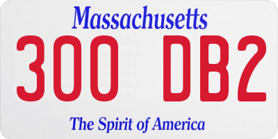 MA license plate 300DB2