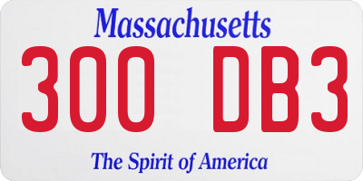 MA license plate 300DB3