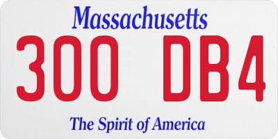 MA license plate 300DB4