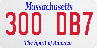 MA license plate 300DB7