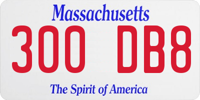MA license plate 300DB8