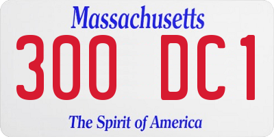 MA license plate 300DC1