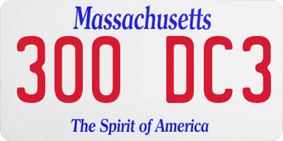 MA license plate 300DC3