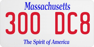 MA license plate 300DC8