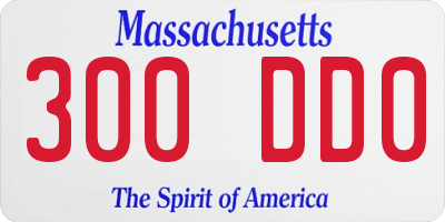 MA license plate 300DD0