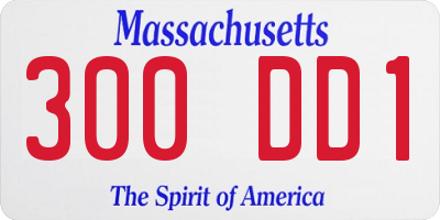 MA license plate 300DD1