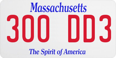 MA license plate 300DD3