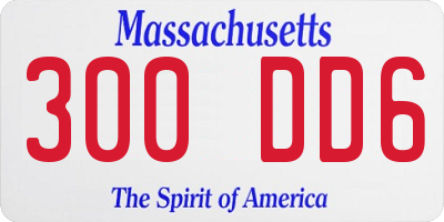 MA license plate 300DD6