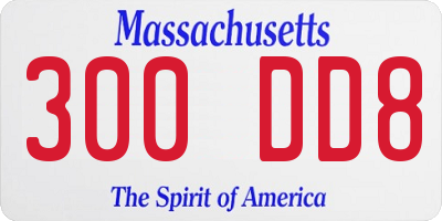 MA license plate 300DD8