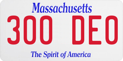 MA license plate 300DE0