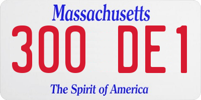 MA license plate 300DE1