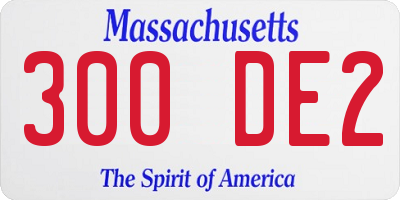 MA license plate 300DE2