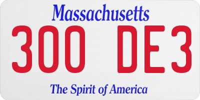 MA license plate 300DE3