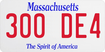 MA license plate 300DE4