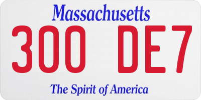 MA license plate 300DE7