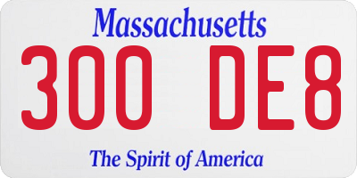 MA license plate 300DE8