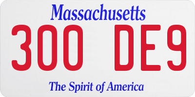 MA license plate 300DE9
