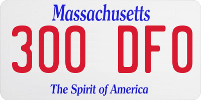MA license plate 300DF0