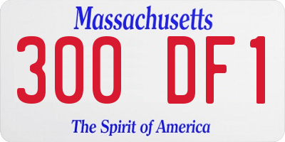 MA license plate 300DF1