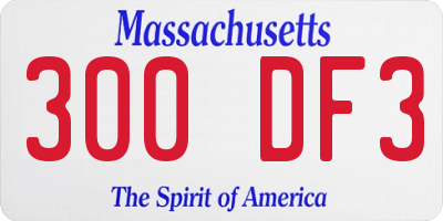 MA license plate 300DF3