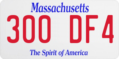 MA license plate 300DF4