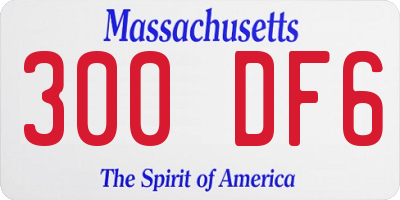 MA license plate 300DF6