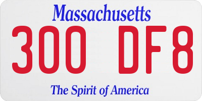 MA license plate 300DF8