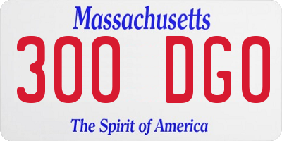 MA license plate 300DG0