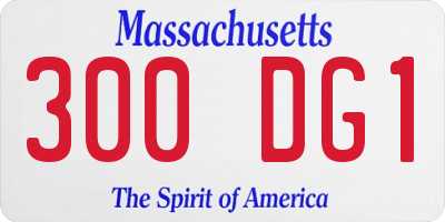 MA license plate 300DG1