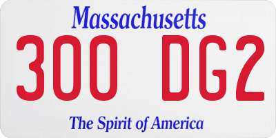 MA license plate 300DG2