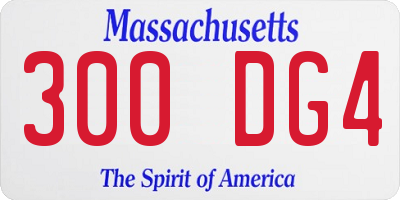 MA license plate 300DG4
