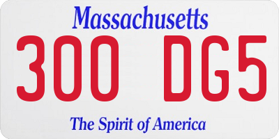 MA license plate 300DG5