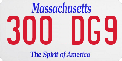 MA license plate 300DG9