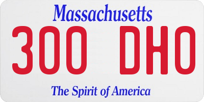 MA license plate 300DH0