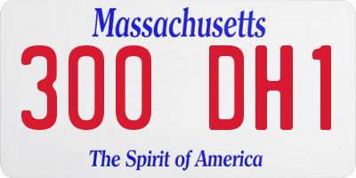 MA license plate 300DH1