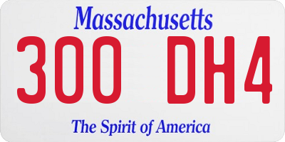 MA license plate 300DH4