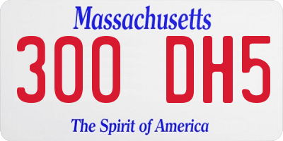 MA license plate 300DH5