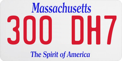 MA license plate 300DH7