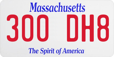 MA license plate 300DH8