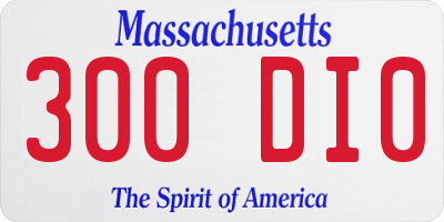 MA license plate 300DI0