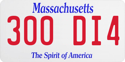 MA license plate 300DI4