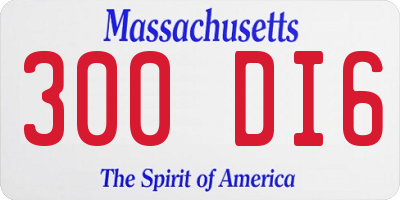 MA license plate 300DI6