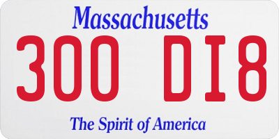 MA license plate 300DI8
