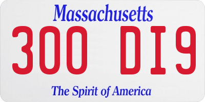 MA license plate 300DI9