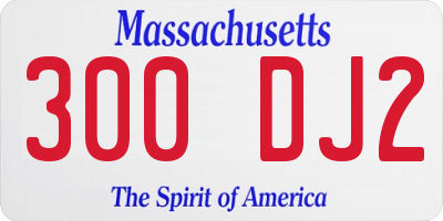 MA license plate 300DJ2
