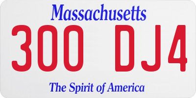 MA license plate 300DJ4