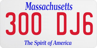 MA license plate 300DJ6