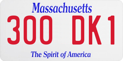 MA license plate 300DK1