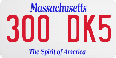 MA license plate 300DK5